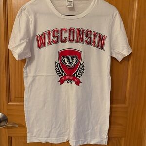 Wisconsin White Graphic T-Shirt from Pink